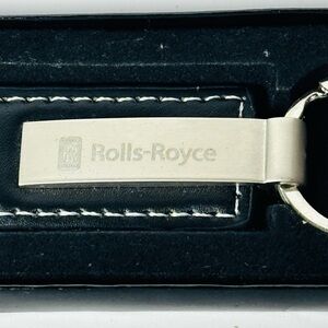 Rolls Royce Black Leather and Silver Keychain